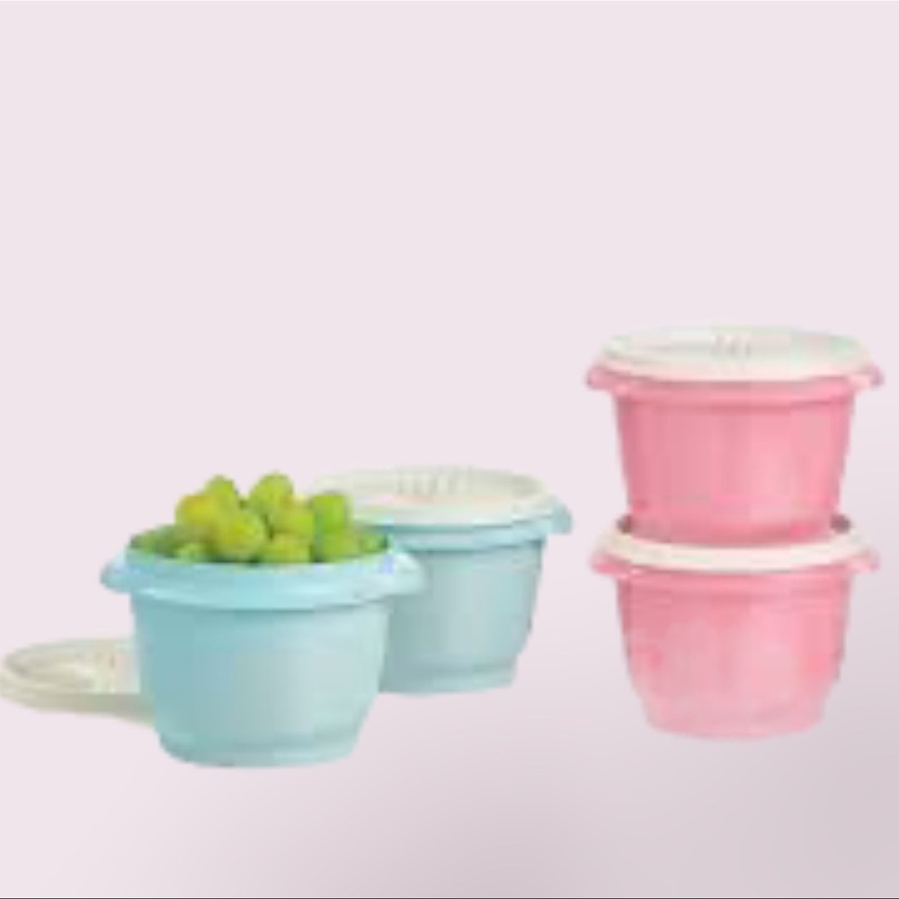 Tupperware Pink and Blue Disposable Tableware Set
